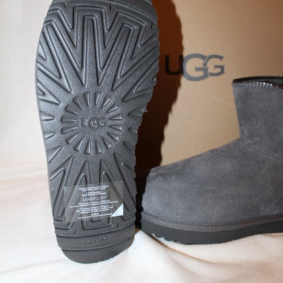 NIB UGG WOMEN'S‎ FLORENCE MINI SUEDE SHEARLING LINED ZIPPER ACCENT ANKLE … - Picture 6 of 9